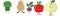 Apple beetroot capcicum and potato art clip