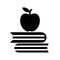 Apple on book vector, Back to school solid style icon