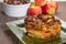 Apple bread pudding with raisins