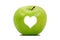 Apple with a bright heart shape