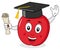 Apple Character with Graduation Hat