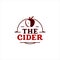 Apple Cider Logo Beverage Vector Template with Circle Frame