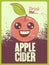 Apple Cider typographical vintage grunge style poster. Retro vector illustration.