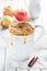 Apple-cinnamon muffins in a mug