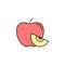 apple colored outline icon. Element of food icon for mobile concept and web apps. Thin line apple icon can be used for web and mob