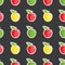 Apple Colored Seamless Dark Pattern