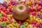 APPLE ON COLORFUL DELICIOUS CEREAL