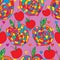 Apple colorful inside seamless pattern