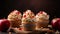 Apple cupcake, topped with creamy frosting and chopped apples, tempting your taste buds