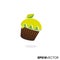 Apple cupcake vector illustration