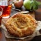 Apple danish pastry with cinnamon tea