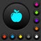 Apple dark push buttons with color icons