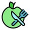 Apple diet icon vector flat