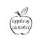 Apple of discord. Handwritten inscription. Proverbs and sayings. Vector