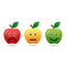 Apple emoticons icon set positive, neutral and negative, vector