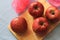 apple fesh fruit color red wood background Health