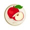 Apple flat circle sticker