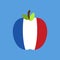 Apple France flag. French National Fruit. Vector illustration