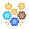 Apple fruit on conveyor icon vector outline illustration