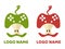 apple fruit game console logo concept design vector