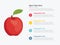 Apple fruit infographics with some point title description for information template -