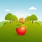 Apple garden illustration