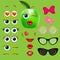 Apple girl emoji creator vector design collection