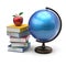 Apple globe books blank international literature icon concept