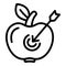 Apple goal achievement icon, outline style