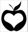 Apple with heart in the center, new york minimalist logo