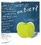 Apple icon - diet concept, freehand lettering