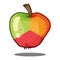 Apple icon. Vector illustration of an apple. Hand drawn apple with a sprig