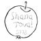 Apple with an inscription Shana Tova sweet year. Jewish New Year Rosh a Hashanah 5778. Hebrew. Doodle. Sketch. Hand draw.