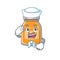 Apple jam cartoon concept Sailor wearing hat