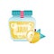 Apple jam, glass jar of fruit confiture vector Illustration on a white background
