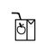 Apple juice carton box outline icon