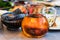 Apple juice in jug on restaurant table