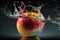 Apple and juice splash. Refreshig fruits concept. Melting fruit. Liquid fruits. Generative AI