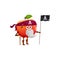 Apple with leaf isolated pirate emoticon character