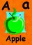 A is for Apple. Learn the alphabet and spelling.