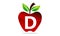 Apple letter D Logo Design Template