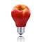 apple light bulb on white background