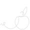 Apple line drawing on white backgroun