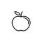 Apple line icon, food and diet element, healthy