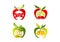 Apple logo, healthy education icon, fruit learn symbol, fresh study concept design