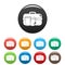 Apple lunch box icons set color