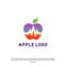 Apple with Medical Pulse logo concept. Health Apple Creative Logo vector template. Icon symbol