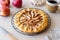 Apple open pie or galette. Baking. Vegetarian food