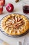 Apple open pie or galette. Baking. Vegetarian food