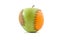 Apple with orange and kiwi implant